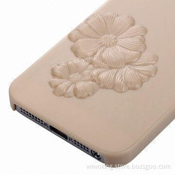 PC Carving 3D Rose Case for iPhone 5, Made of Ultra-thin 3D PC